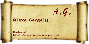 Alexa Gergely névjegykártya